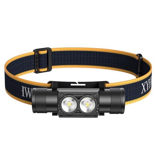 ヘッドライト 充電式 LED アウトドア用ヘッドライト 超軽量 IP66防水 1000ルーメン ヘッ...