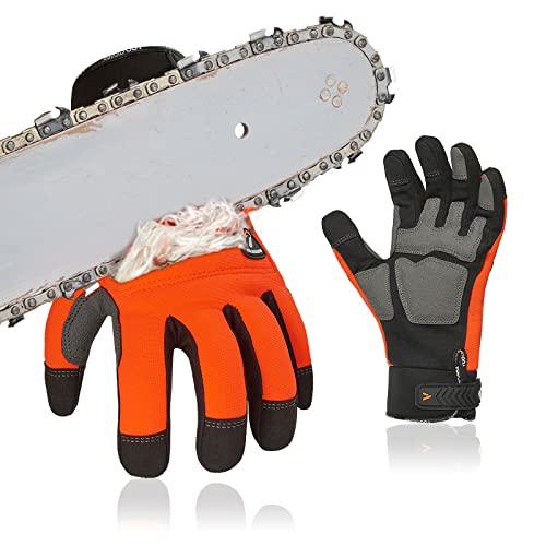 [Vgo...] チェーンソー手袋 ANSI A5耐切創手袋 作業用手袋 メカニックグローブ 山仕事...
