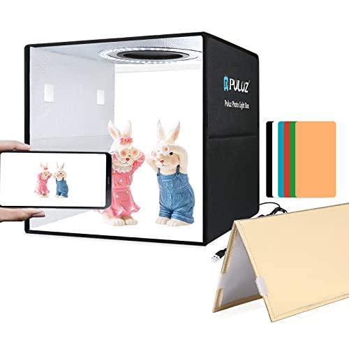 PULUZ 30cm 撮影ボックス、折りたたみ式簡易スタジオ、112個の高演色LEDランプビーズ（C...
