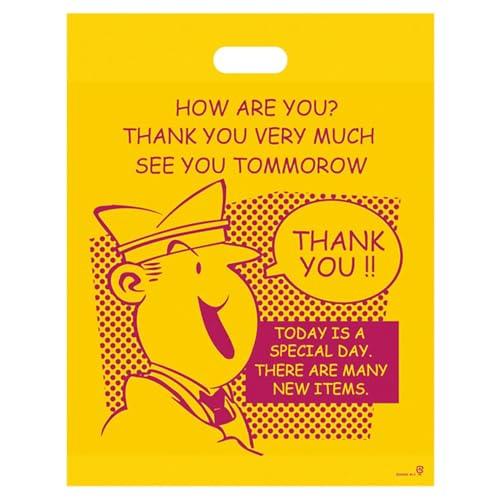 ヘッズ(Heads) 手提げ袋 小判抜き アメリカンコミックPEバッグ イエロー W350×D60×...