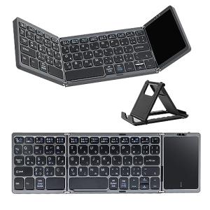 Ewin 新型 Bluetooth キーボード 折りたたみ ワイヤレス キーボード タッチパッド搭載 日本語配列 かな入力 3台デイバイス登録｜kirelab-net