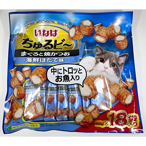 いなば ちゅるビ~ まぐろと焼かつお 海鮮ほたて味 10g×18袋