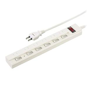 オーム電機 電源タップ コンセントタップ 節電タップ 雷ガード/ブレーカー付 6個口 5m 個別/一括集中スイッチ付き 感電防止シャッター付きコ｜kirelab-net
