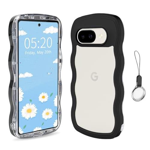 HILEGENER Google Pixel 9A かわいい ケース 波状フレーム うねうね 耐衝撃...