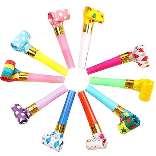 YFFSFDC 吹き戻し笛 カラフル 応援ホイッスル 約11cm パーティー イベント おもちゃ 子...