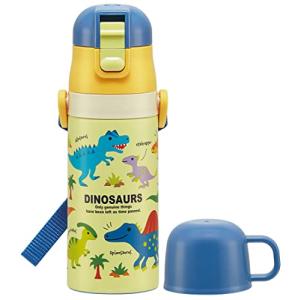 スケーター(skater) 子供用 ステンレス 水筒 2way 直飲み 420ml コップ飲み 350ml ディノザウルス ピクチャー 子供に優｜kirelab-net