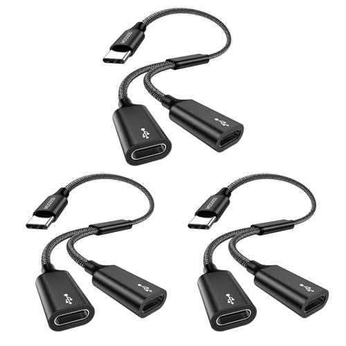 MOGOOD USB CアダプタUSB Y分岐器ケーブル（ディスプレイには適さない）USB Cオスか...