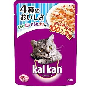 カルカン パウチ 4種のおいしさ キャットフード まぐろ・たい・白身魚・さけ入り 成猫用 70グラム (x 32) (まとめ買い)｜kirelab-net