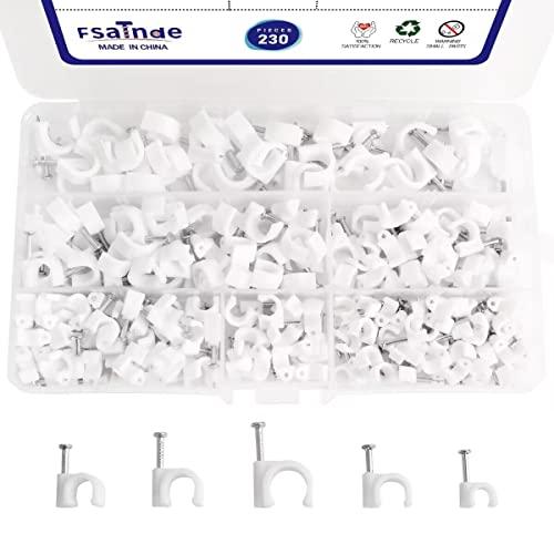 230個入り ケーブルステップル フラットケーブルクリップネイル5mm 6 mm 7 mm 8 mm...