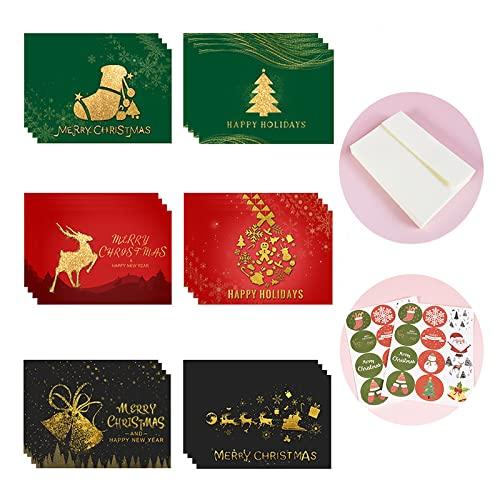 サムコス クリスマスカード 6種 24枚入り 封筒付き シール付き グリーティングカード メッセージ...