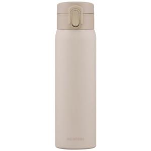 アイリスオーヤマ 水筒 ワンタッチ マグボトル 500ml アイボリー 真空断熱6時間キープ! 保温69℃以上保冷7℃以下 片手でオープンすぐ飲｜kirelab-net