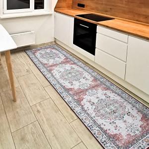 DECOMALL キッチンマット 240 洗える ペルシャ風 廊下 カーペット 60x240CM 台所マット おしゃれ オールシーズン 絨毯 滑｜kirelab-net