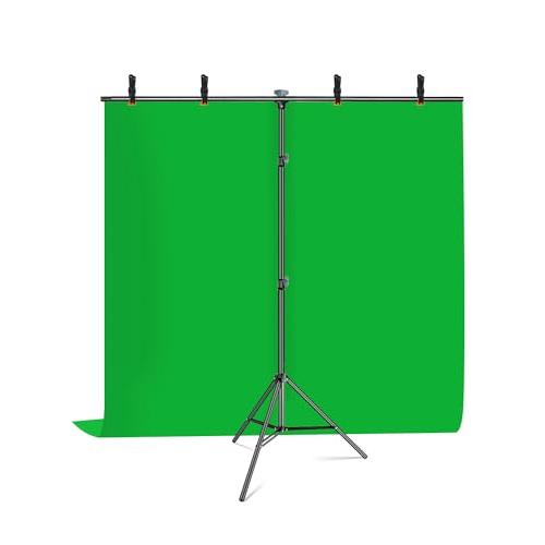 HEMMOTOP Web会議用 グリーンバック クロマキー スタンド 191x200cm 横幅延長 ...