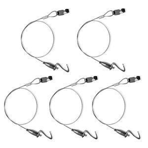 Augsion ５本セット ピクチャーレール ステンレスワイヤー フック 自在金具付 吊り下げ金具 自在金具付 額縁 絵画 壁掛け 展示 用 シ｜kirelab-net