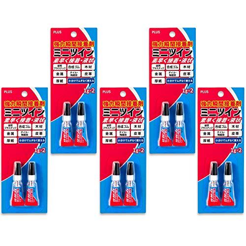 プラス 強力瞬間接着剤 ミニツインパック 1g2本入×5パック 10本 液状 多用途 29767×5