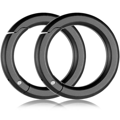 [TIMULTI] 丸型 カラビナ キーホルダー おしゃれ アルミ製 軽量 小型 ワンタッチ 収納 ...