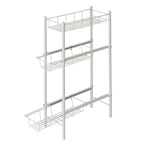 HEIAN SHINDO ランドリーサイドラック ホワイト 幅20×奥行43×高70cm LH-10...
