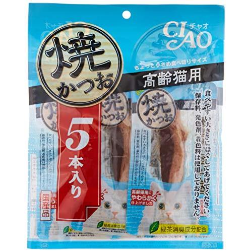 チャオ (CIAO) 焼かつお 高齢猫用 かつお節味 5本 4個セット
