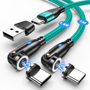 VAFOTON USB Type Cケーブル PD100W対応 9Pin マグネット USB充電ケーブル 1m / 1.8m 5A超急速充電 デ｜kirelab-net
