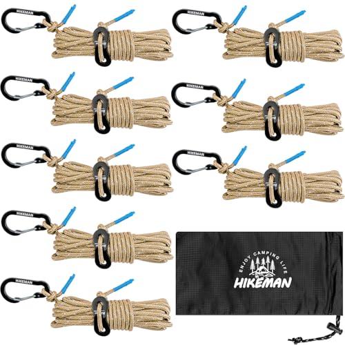 ガイロープ タープロープ テントロープ キャンプ ロープ カラビナ付き ロープ 100%ナイロン製 ...