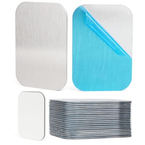 Weielt スチールプレート 65×45mm 裏面超強力1mm厚シール付 20枚入 マグネット補助...