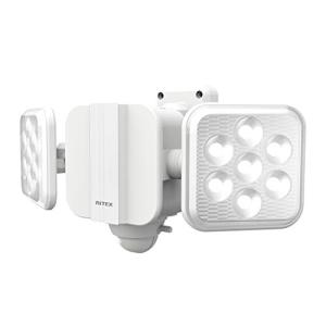 ムサシ RITEX フリーアーム式LEDセンサーライト(5W×2灯) 「乾電池式」 LED-270 ホワイト｜kirelab-net
