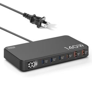 140W USB充電器 Type-c 6ポート 急速充電器単ポート100W USB-C*3＋20W USB-C*1+USB-A*2、PPS&PD｜kirelab-net