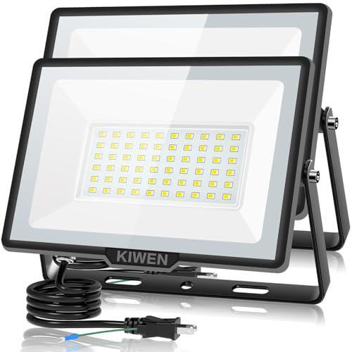 KIWEN led投光器 屋外 防水 作業灯 100v 60w 8000ルーメン 高輝度 800w相...