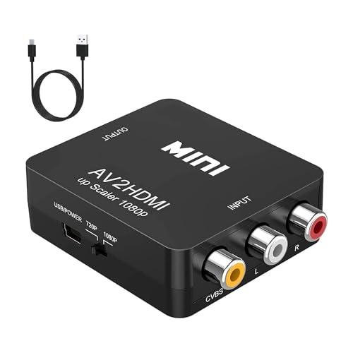 RCA to HDMI変換コンバーター AV to HDMI 変換器 USBケーブル付き 音声転送 ...