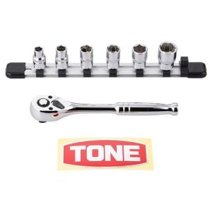 トネ(TONE) ソケットレンチセット(6角・ホルダー付) SHCH3080 差込角9.5mm(3/8) 内容7点｜kirelab-net