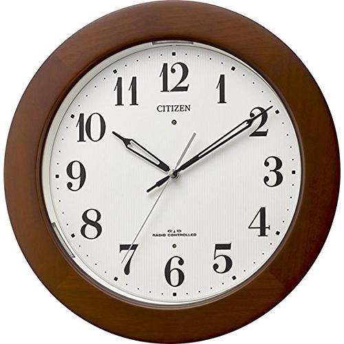 リズム(RHYTHM) シチズン 掛け時計 電波時計 アナログ 暗所 ライト 自動 点灯 高輝度 L...