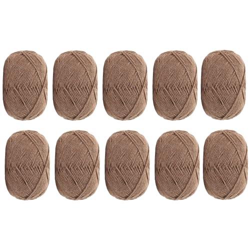 YINKE コットンヤーン 毛糸 40g玉巻(約130m)10色セット かぎ針編み 編み物 小物 デ...