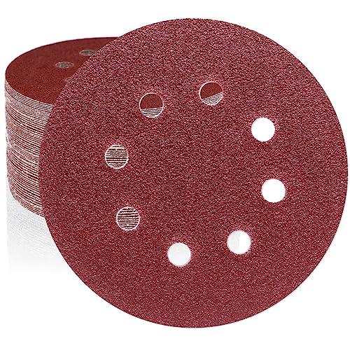 HWXINIE ディスクペーパー 125mm #120番 ランダムサンダー ペーパー 8穴 丸型 サ...