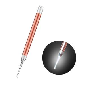 LEDライト付き 耳かき 耳掃除 イヤークリーナー みみかき セット 子供用 お年寄り用 家庭用 ライト はっきり見える 携帯便利 ローズゴール｜kirelab-net