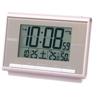 セイコークロック(Seiko Clock) セイコー クロック 目覚まし時計 電波 デジタル カレンダー 温度 湿度 表示 薄ピンク パール S｜kirelab-net