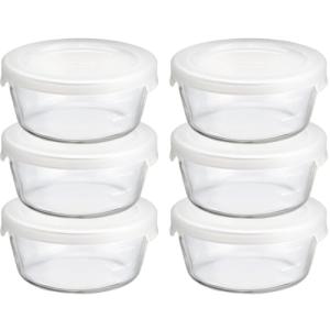 ハリオ 耐熱ガラス製 保存容器 丸 300ml MST-30-TW 6個セット｜kirelab-net