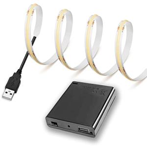 Rye LEDストリップライト電池ボックス付き DC5V COBテープライトスーツフレキシブル 高密度 LEDキャビネットライト 0.5m 32｜kirelab-net