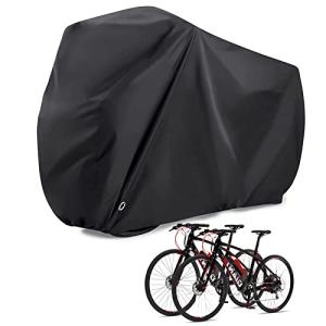 Saiveina 自転車カバー 防水 厚手 2台対応　破れにくい バイクカバー 電動アシストUV加工 耐熱 サイクルカバー 丈夫 盗難防止 防風｜kirelab-net