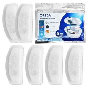 ORSDA ペット自動給水器 2L 専用用活性炭フィルター 6枚入 イオン樹脂 軟水化活性炭 安全 清潔 被毛濾過｜kirelab-net