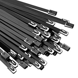 OFFO 黒色ステンレスバンド 100％SUS304ステンレス結束バンド 4.6ｍｍ×600mm(30本セット)室外用 耐熱性 耐紫外線 耐候性｜kirelab-net