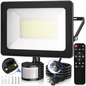 CLY センサーライト 屋外 人感センサーライト 防犯ライト LED投光器 80W 昼光色 10000LM 6500K IP66防水 人感センサ｜kirelab-net