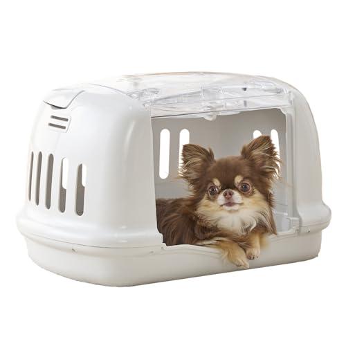 アイリスオーヤマ 犬 猫 キャリー ペットハウス&amp;キャリー 中が見える P-HC480 アイボリー