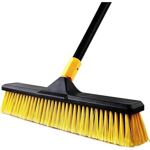 CLEANHOME デッキブラシ 業務用 45cm幅 掃除ブラシ 長さ調節 129cm-166cm ...