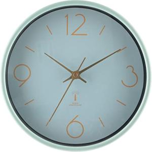 不二貿易(Fujiboeki) 掛時計 幅25.5×奥行4.5×高さ25.5cm ミントグリーン 電波時計 アリオス 28192｜kirelab-net