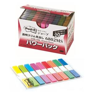 ポストイット フィルム 付箋 見出し 透明スリム 44×6mm 20枚 9色 20パッド入り 6802MS｜kirelab-net