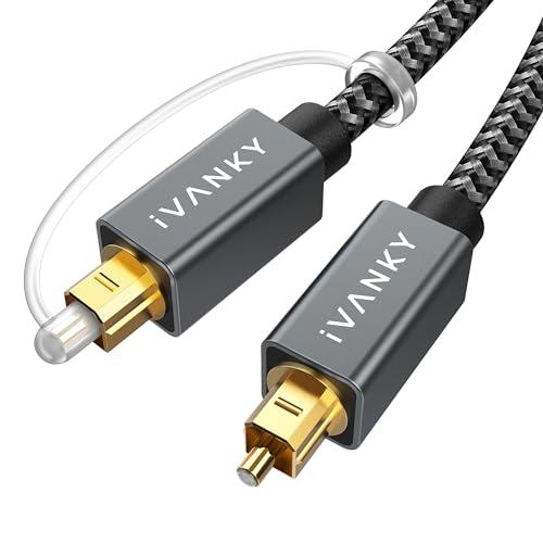 iVANKY 光デジタルケーブル日本産光ファイバー使用 ハイレゾ/1.0mToslink 光ケーブル...