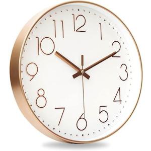 Nbdeal 掛け時計 電波時計 北欧 立体文字 おしゃれ 壁掛け 直径30cm MGJ-0298 ローズゴールド…｜kirelab-net