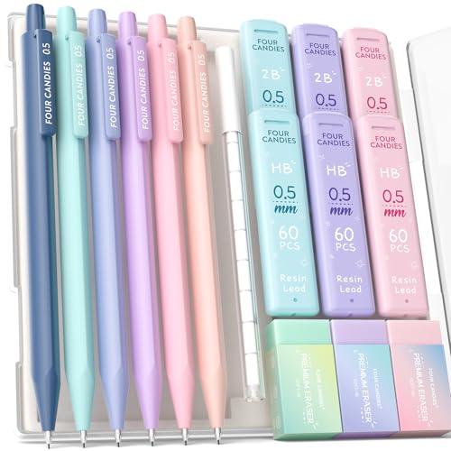 Four Candies パステルシャープペンシル 6本 セット 0.5mm HB&amp;2B シャーペン...