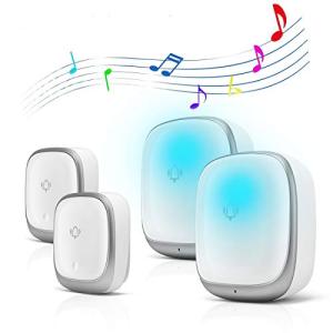 KULUSUPA ワイヤレスチャイム 玄関チャイム 電池不要 自動発電 音と光で呼び出しチャイムセット 7色led 4段階音量調節38曲 防水防｜kirelab-net