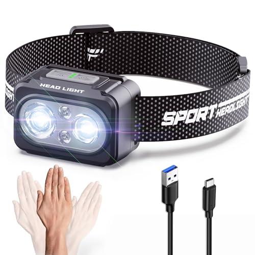 Tebool ヘッドライト Type-C充電式 大容量1200mAh 高輝度 LED 600ルーメン...
